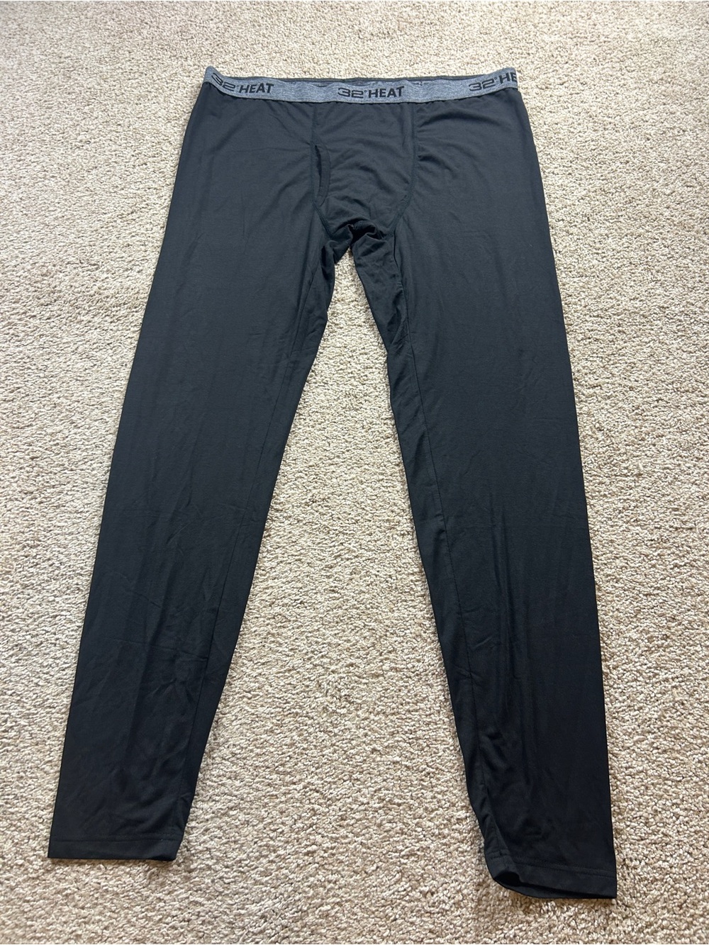 32 Degrees Heat Men’s Thermal Leggings Size XL Black Base Layer Long Johns